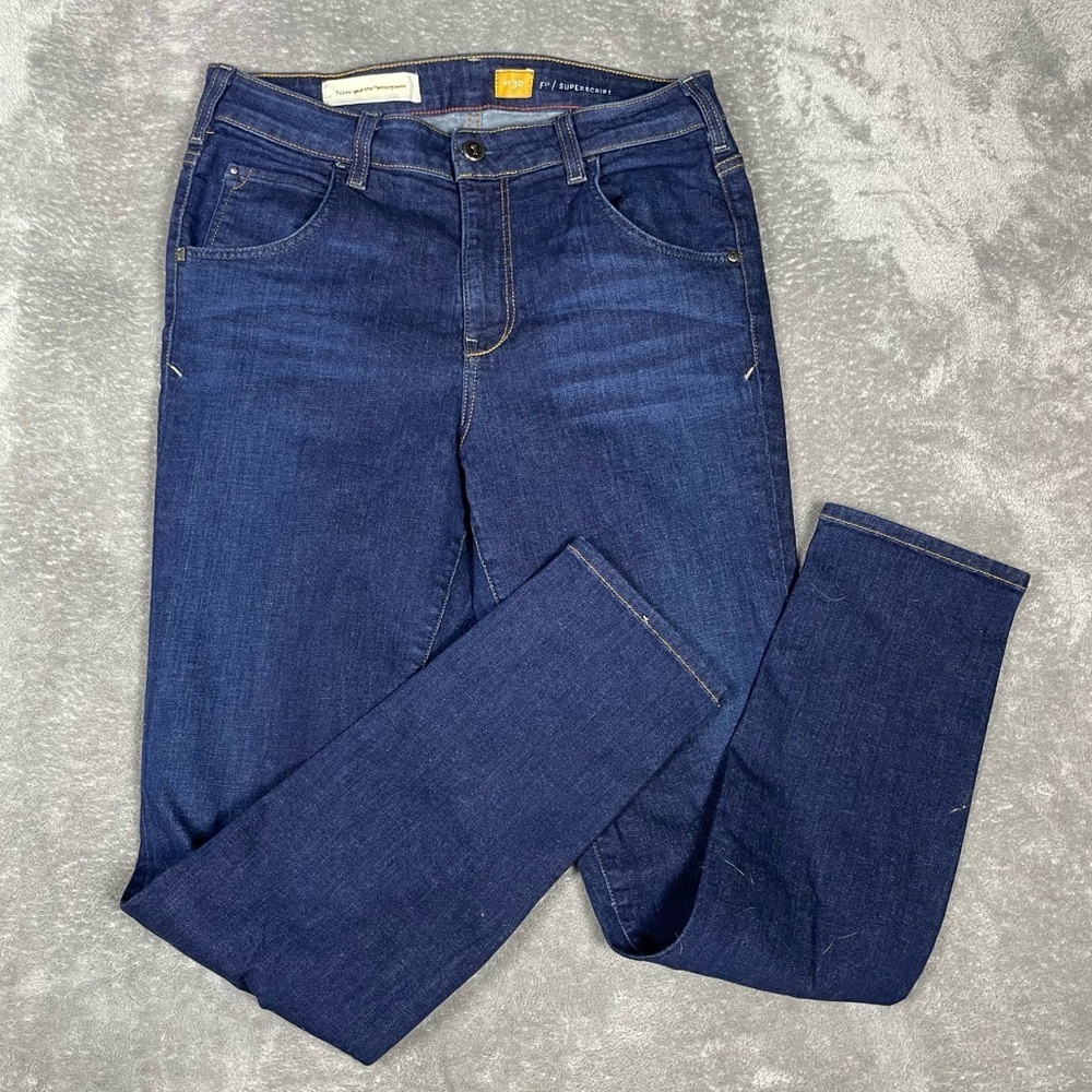 Anthropologie Jeans Women’s Sz 30 Blue Pilcro Straight Leg SuperScript Mid Rise - Picture 3 of 9